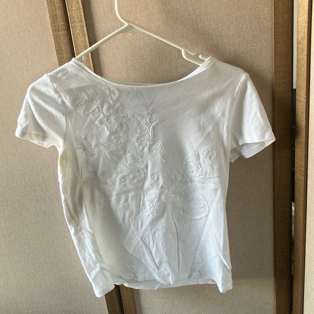 FINAL MARKDOWN Lauren Ralph Lauren Elegant White Embroidered Women's Top pm